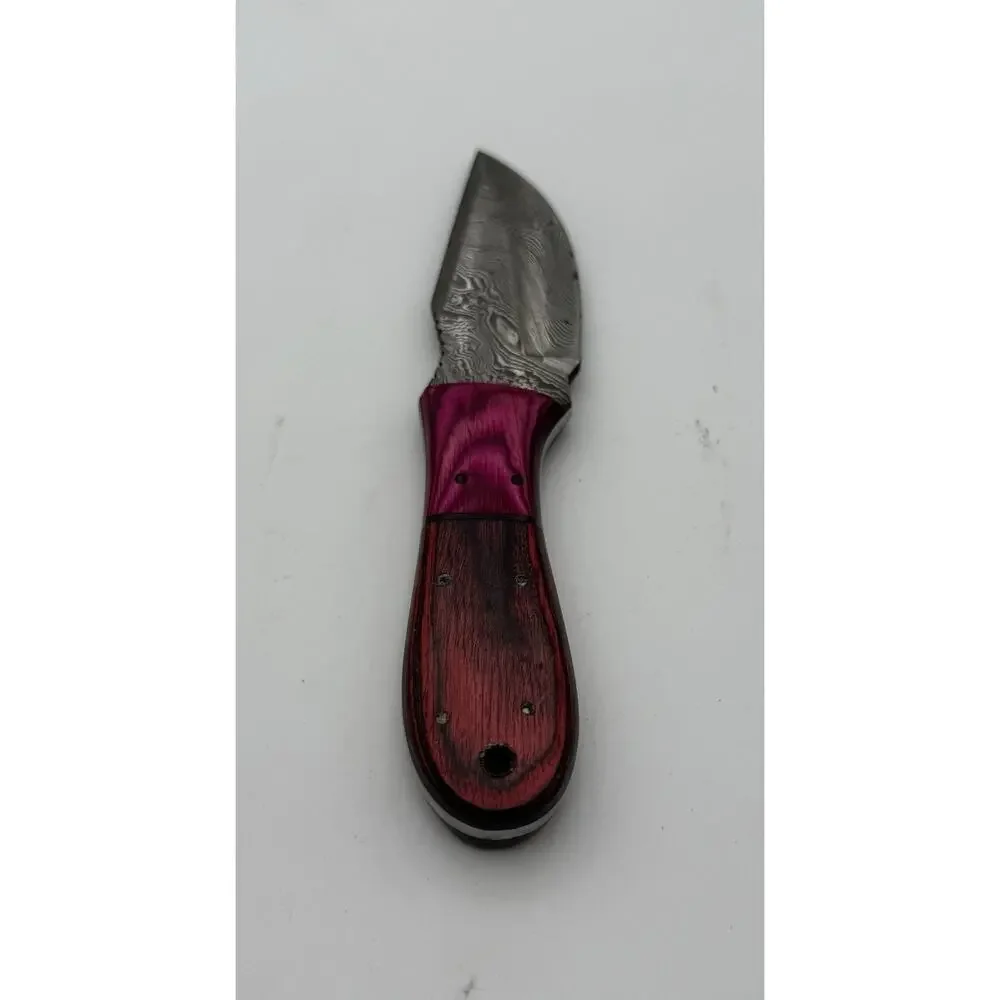 Handmade Damascus Steel Fixed Blade Knife w/ Leather Sheath – Pakistan Made NEW